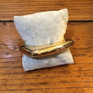 Gold Hammered Bangle Bracelet
